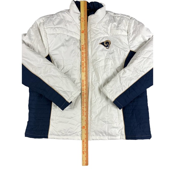 NFL Team Apparel Women's White Quilted‎ Los Angeles Ram's Jacket Size 4XL - Picture 7 of 7